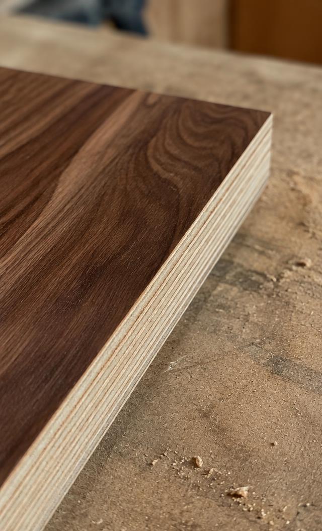 Premium plywood edge and walnut veneer